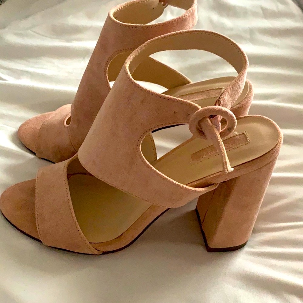 Forever 21 Light Pink Cut Out Open Toe Heels